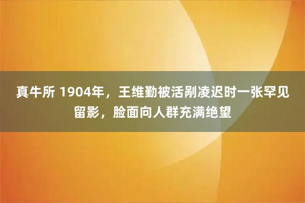真牛所 1904年，王维勤被活剐凌迟时一张罕见留影，脸面向人群充满绝望
