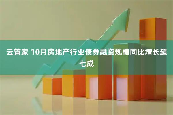 云管家 10月房地产行业债券融资规模同比增长超七成